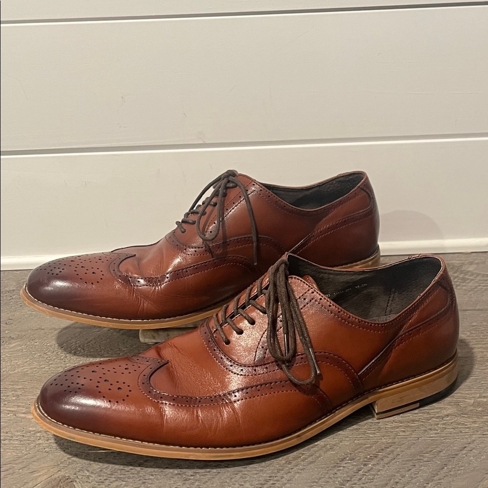 Stacy Adams Dunbar Leather Wingtip Oxfords Size 10.5 - Picture 2 of 7